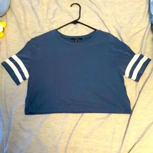 Blue Tee Crop Top